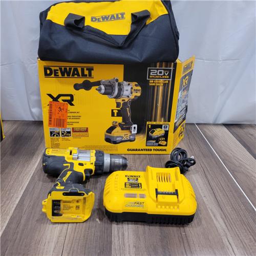 AS-IS DEWALT 20V XR Lithium-Ion Cordless Hammer Drill Kit with 8.0 Ah Battery, Charger and Kit Bag