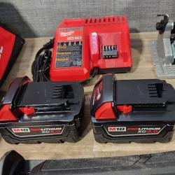 HOUSTON LOCATION - AS-IS Milwaukee M18 FUEL 18V Lithium-Ion Brushless Cordless Combo Kit with Two 5.0 Ah Batteries  1 Charger  2 Tool Bags (7-Tool)
