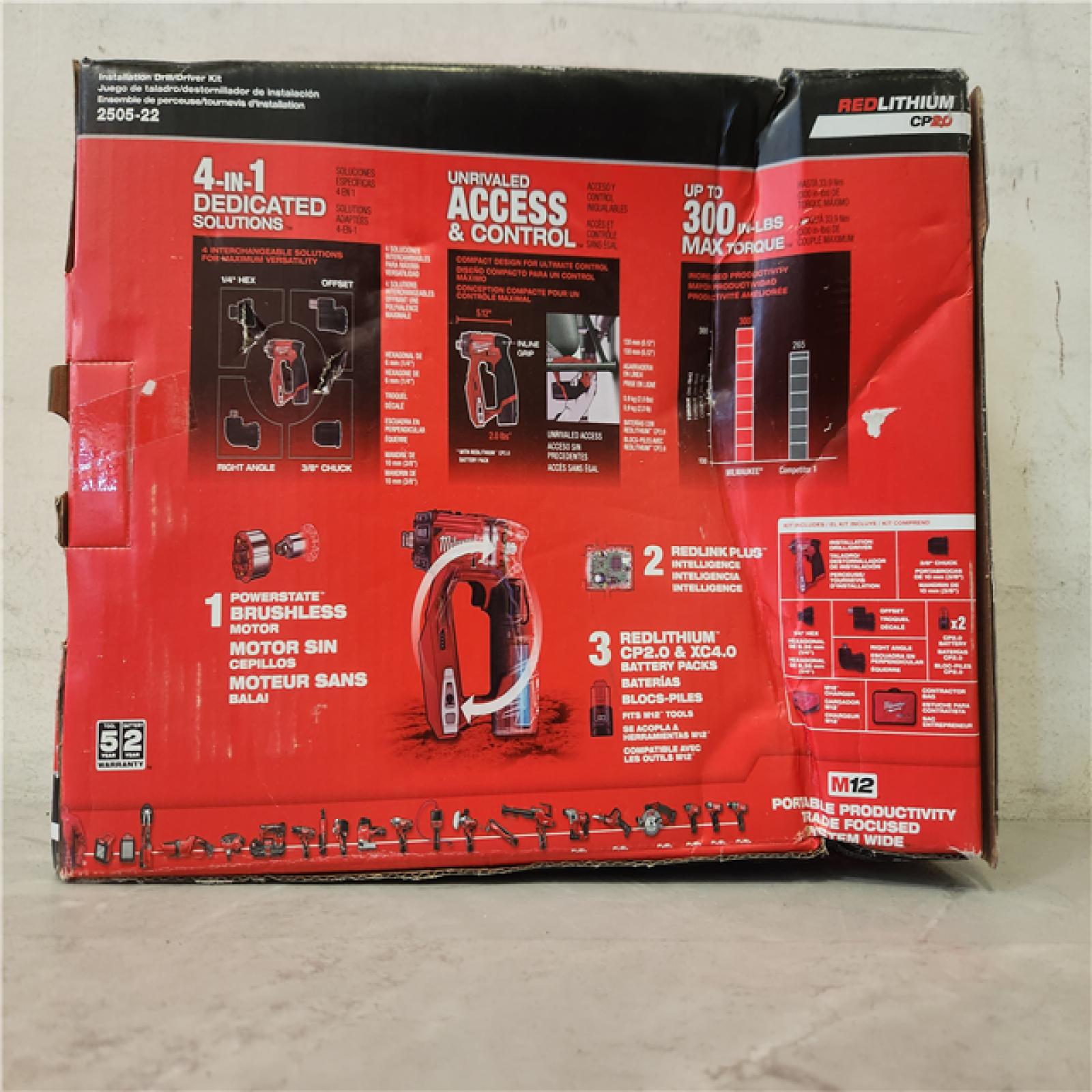 Phoenix NEW Milwaukee M12 FUEL 12V Lithium-Ion Brushless Cordless 4-in-1 Installation 3/8 in. Drill Driver Kit with 4-Tool Heads (SEALED)