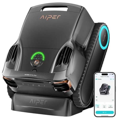 Phoenix AS-IS AIPER Scuba X1 Pro Max: All-in-One Robotic Pool Vacuum Cleaner with FlexiPath 2.0, OmniSense+ 2.0 and App Control-Gray