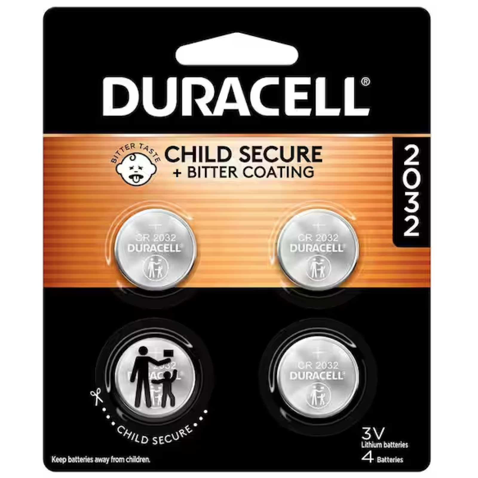 DALLAS LOCATION- NEW! DURACELL 3-Volt Lithium Coin Battery with Child Safety Features for Apple AirTag and Key Fobs (4-Pack) (144 BATTERIES TOTAL)
