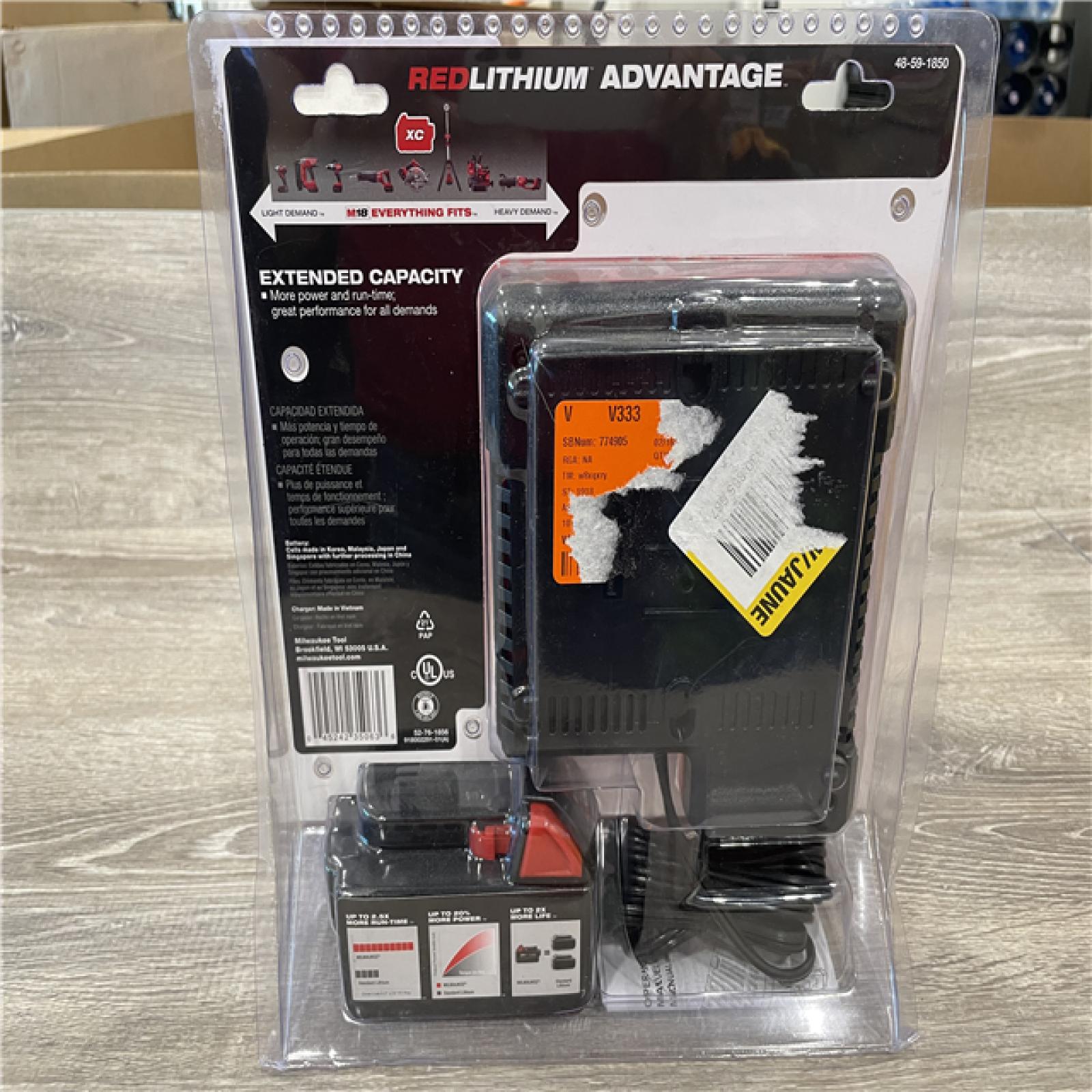 New - Milwaukee 18-Volt Lithium-Ion XC Starter Kit with One 5.0Ah Battery and Charger
