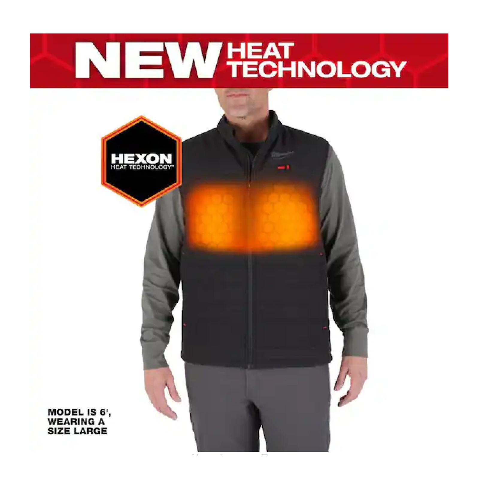 NEW! - Milwaukee Men's Medium M12 12V Lithium-Ion Cordless AXIS Black Heated Vest (Vest Only)