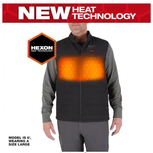 NEW! - Milwaukee Men's Medium M12 12V Lithium-Ion Cordless AXIS Black Heated Vest (Vest Only)
