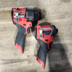 HOUSTON LOCATION - AS-IS Milwaukee FUEL 12-Volt Lithium-Ion Brushless Cordless Hammer Drill and Impact Driver Combo Kit