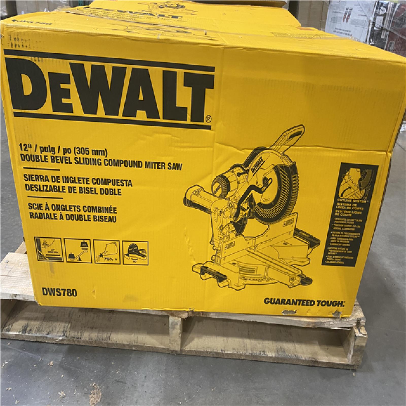 Dallas Location - As-Is- DEWALT 15 Amp Corded 12 in. Double Bevel Sliding Compound Miter Saw(Lot Of 2)