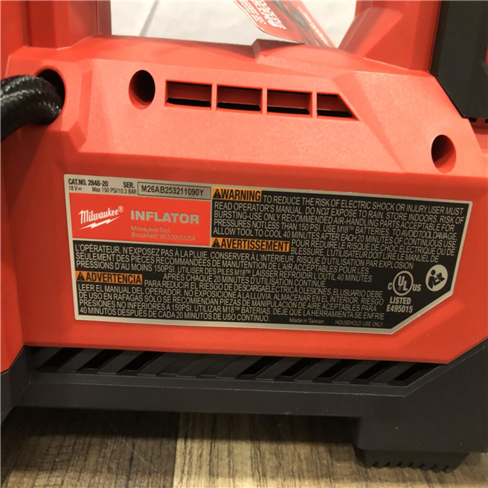 AS-IS Milwaukee 18-Volt Lithium-Ion Cordless Electric Portable Inflator (Tool-Only)