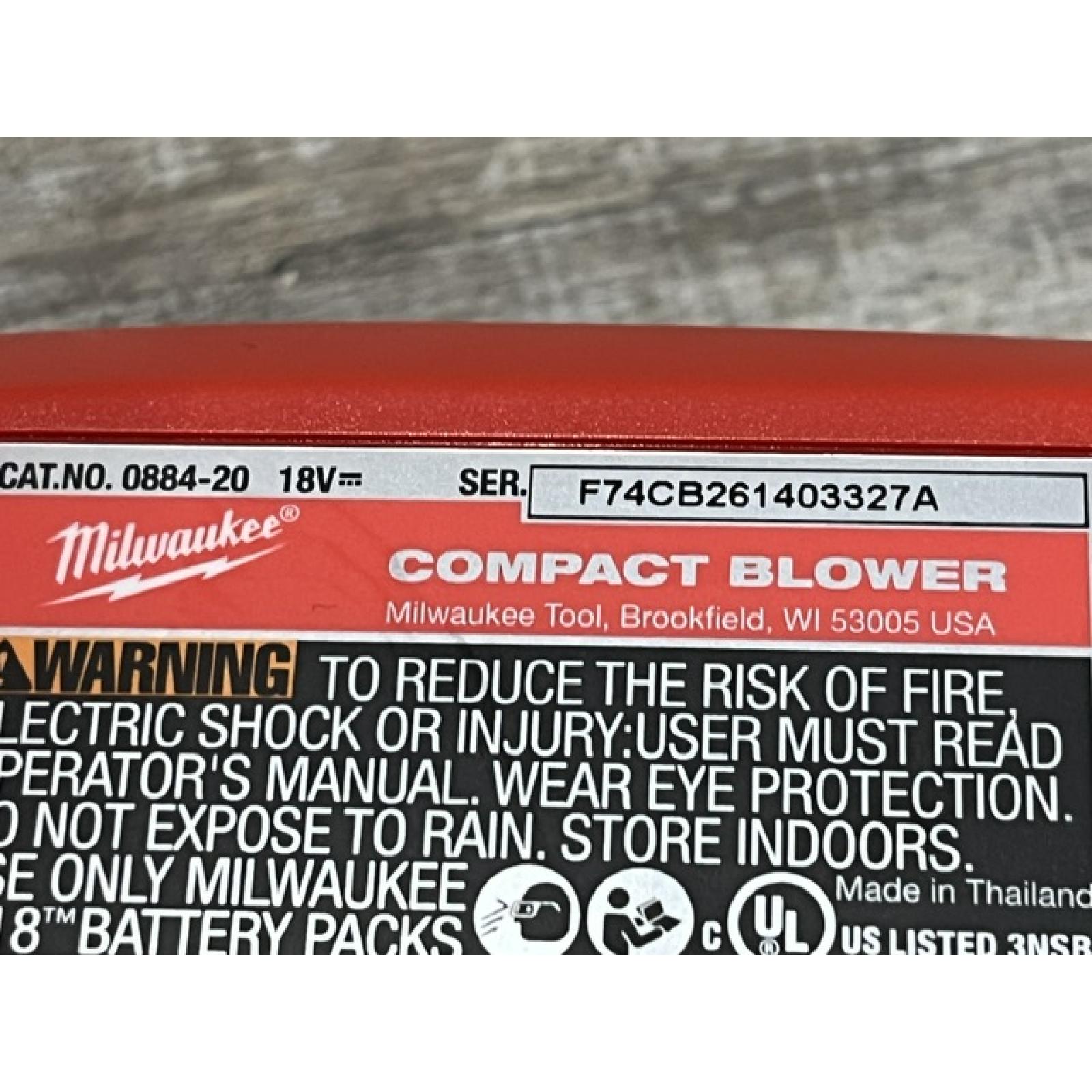 AS-IS Milwaukee 18-Volt Lithium-Ion Cordless Compact Blower (Tool-Only)