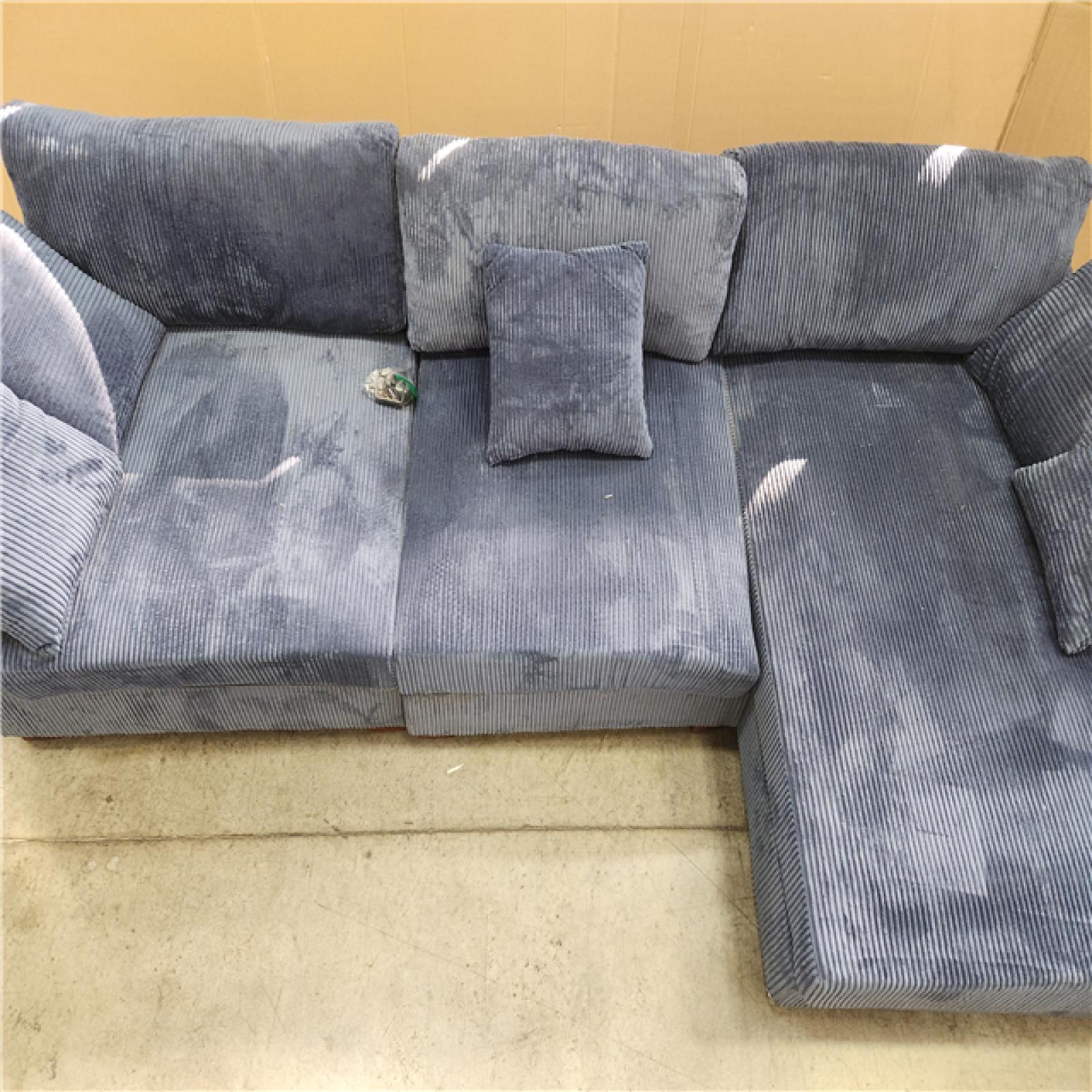 Phoenix AS-IS Dreamsidea 3- Piece L-Shaped Sectional Sofa (Blue)