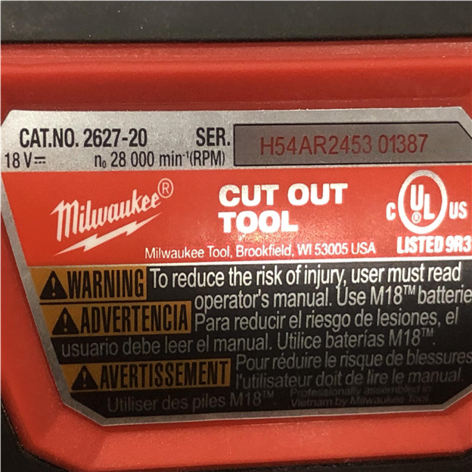 AS-IS Milwaukee 18V Lithium-Ion Cordless Drywall Cut Out Rotary Tool (Tool-Only)