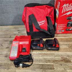 HOUSTON LOCATION - AS-IS Milwaukee M18 18V Lithium-Ion Brushless Cordless Compact Drill/Impact Combo Kit (2-Tool) W/(2) 2.0 Ah Batteries  Charger & Bag