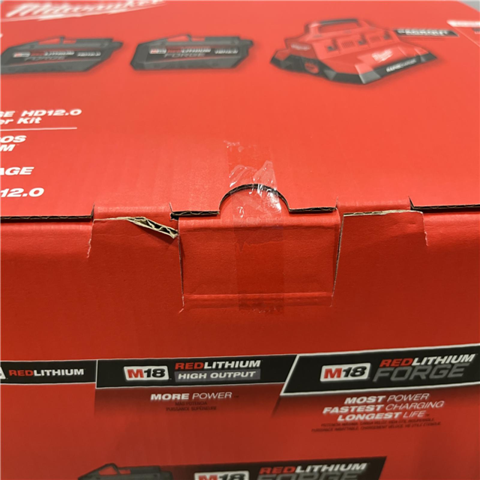 NEW - Milwaukee 18V Lithium-Ion REDLITHIUM FORGE Starter Kit with (2) 12.0 Ah Battery Pack and PACKOUT 6-Port Rapid Charger
