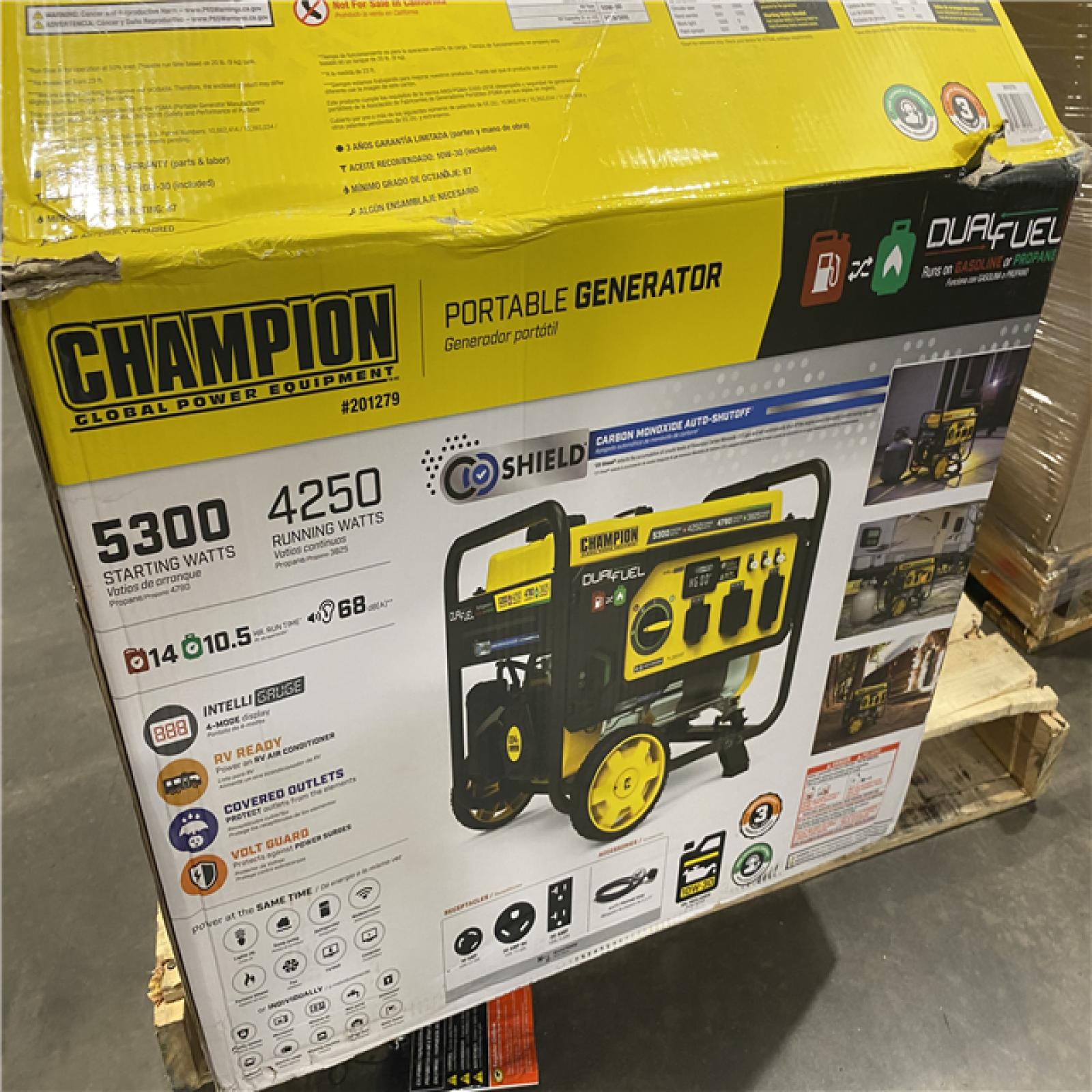 Dallas Location - As-Is Champion Power Equipment 5300/4250-Wattt Fuel Portable Generator