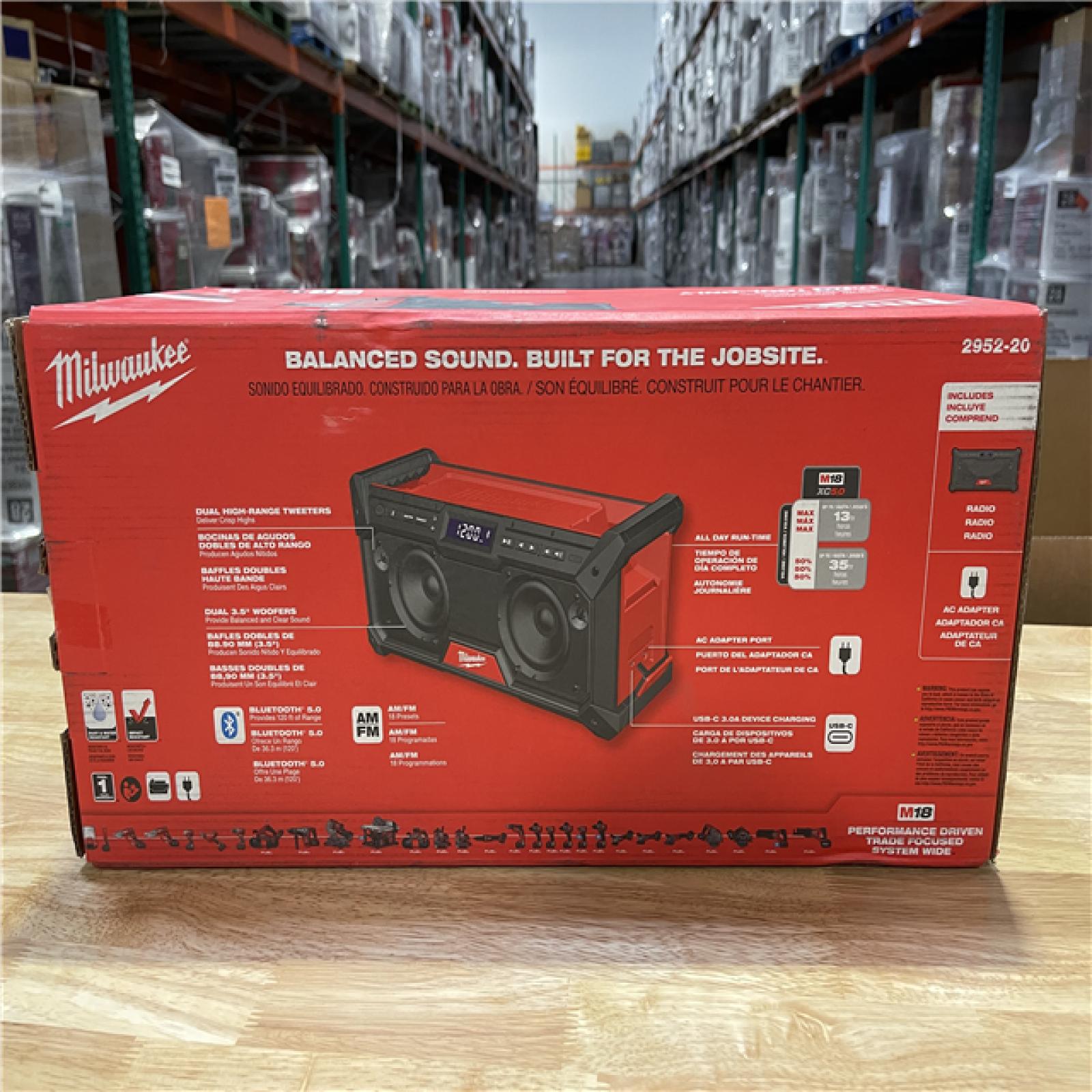 NEW! - Milwaukee M18 18V Lithium-Ion Cordless Jobsite Radio