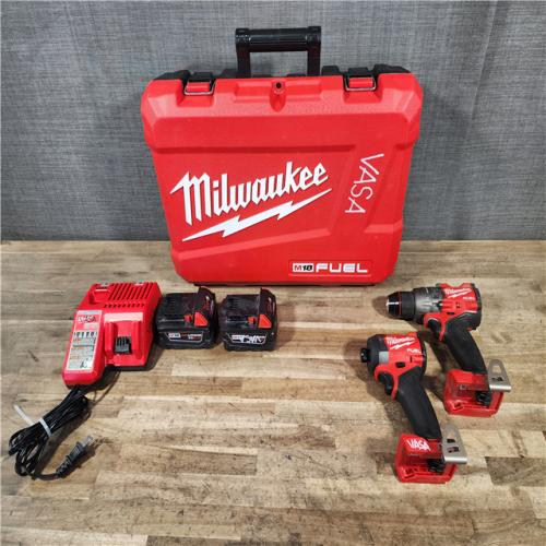 HOUSTON LOCATION - AS-IS Milwaukee FUEL 18V Lithium-Ion Brushless Cordless Hammer Drill and Impact Driver Combo Kit