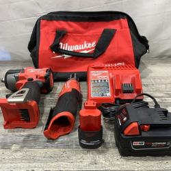 AS-IS Milwaukee FUEL 18V Cordless Mid Torque 1/2 in. Impact Wrench w/ 12 FUEL 3/8 in. Ratchet Combo Kit