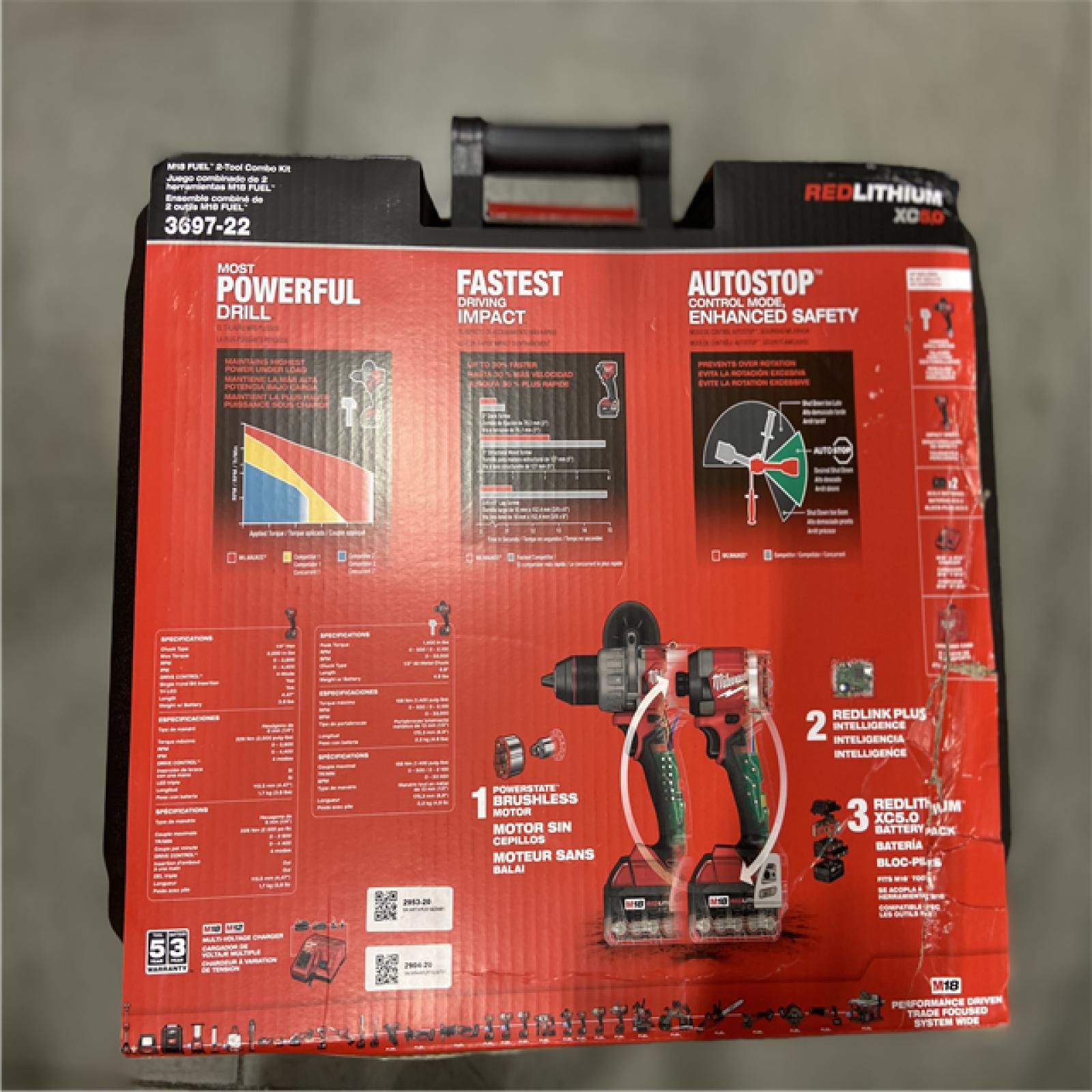 NEW! - Milwaukee M18 FUEL 18V Lithium-Ion Brushless Cordless Hammer Drill and Impact Driver Combo Kit