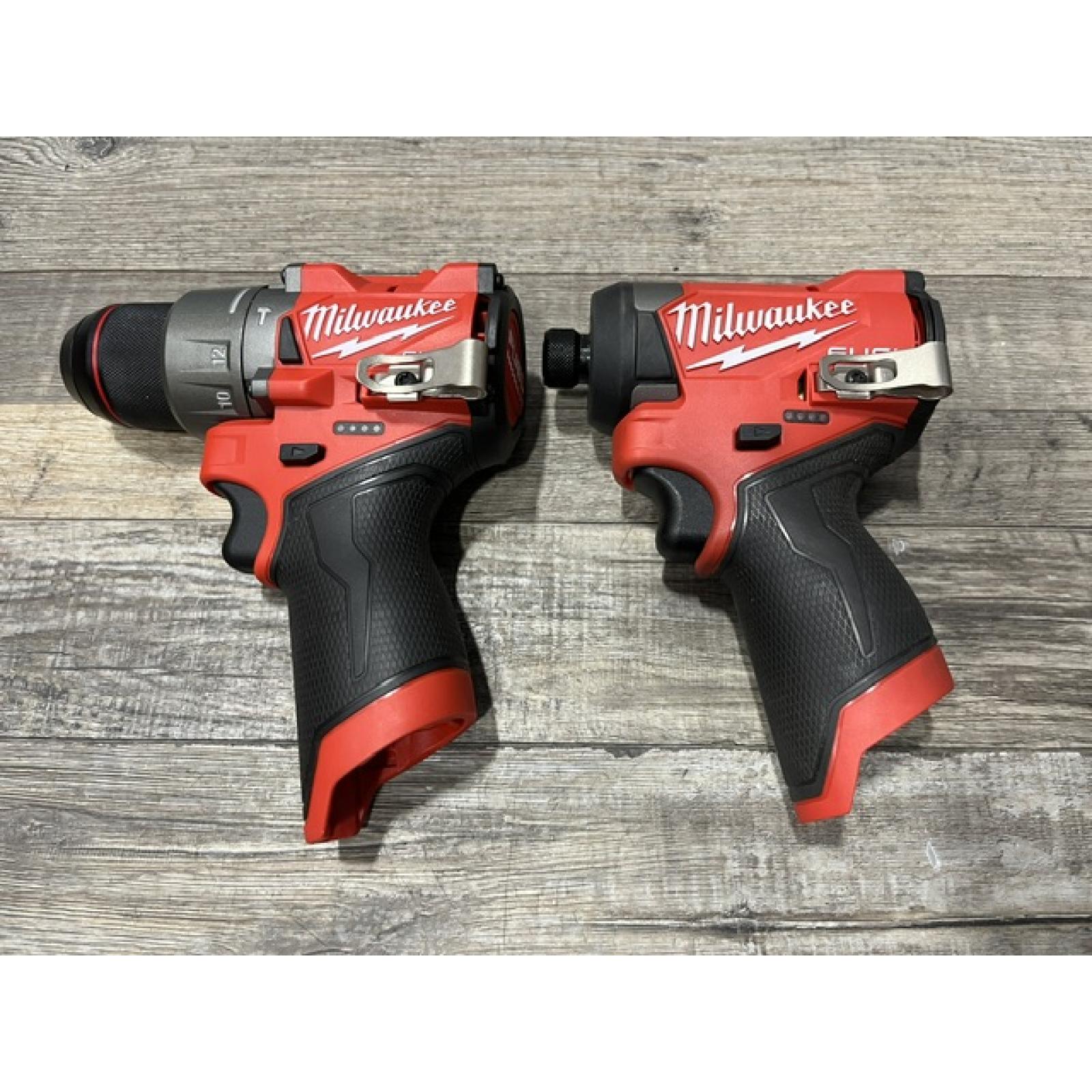 AS-IS Milwaukee FUEL 12-Volt Lithium-Ion Brushless Cordless Hammer Drill and Impact Driver Combo Kit