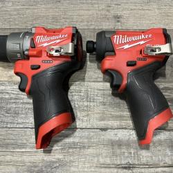 AS-IS Milwaukee FUEL 12-Volt Lithium-Ion Brushless Cordless Hammer Drill and Impact Driver Combo Kit