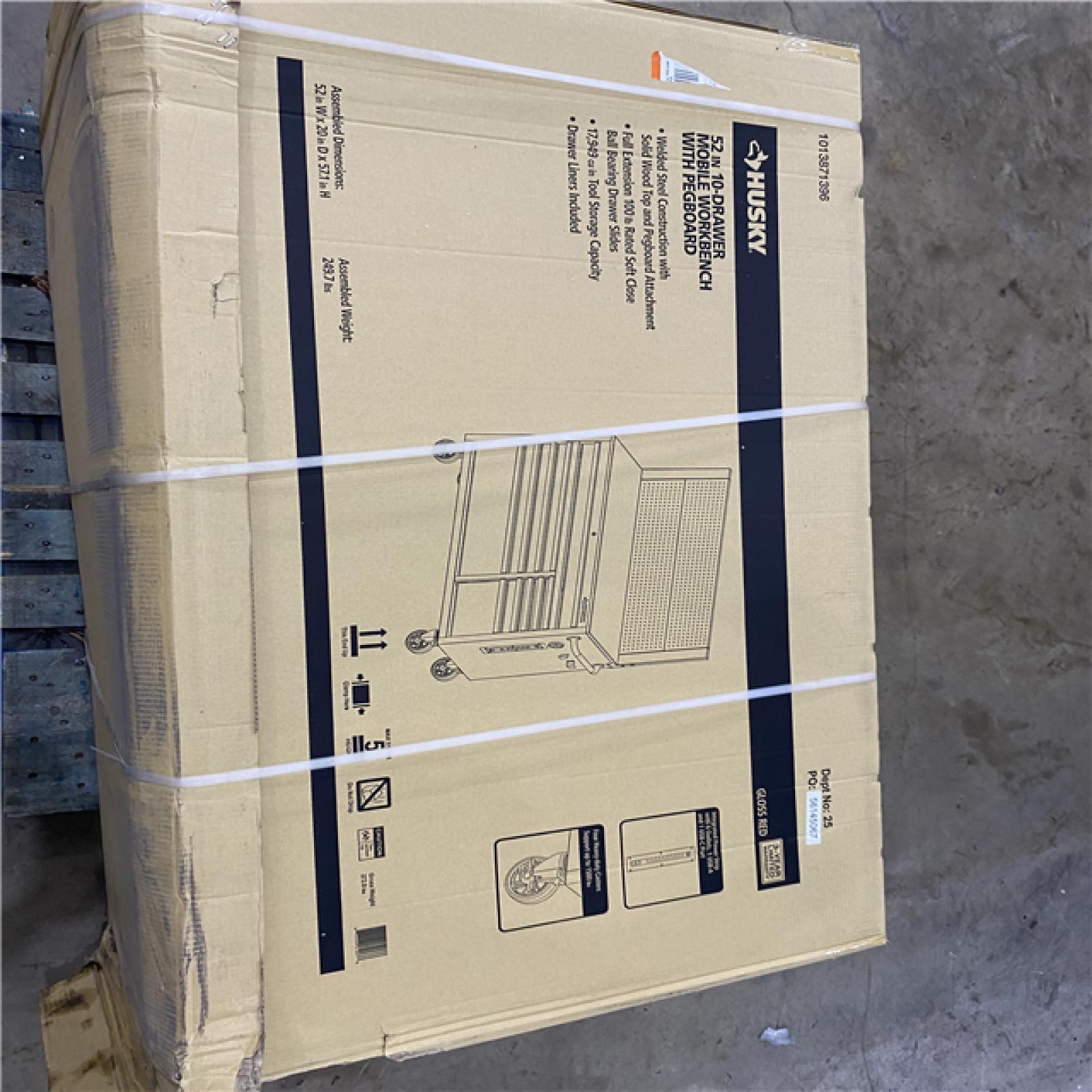 Houston Location AS IS- Husky 52in 10-drawer Work Bench