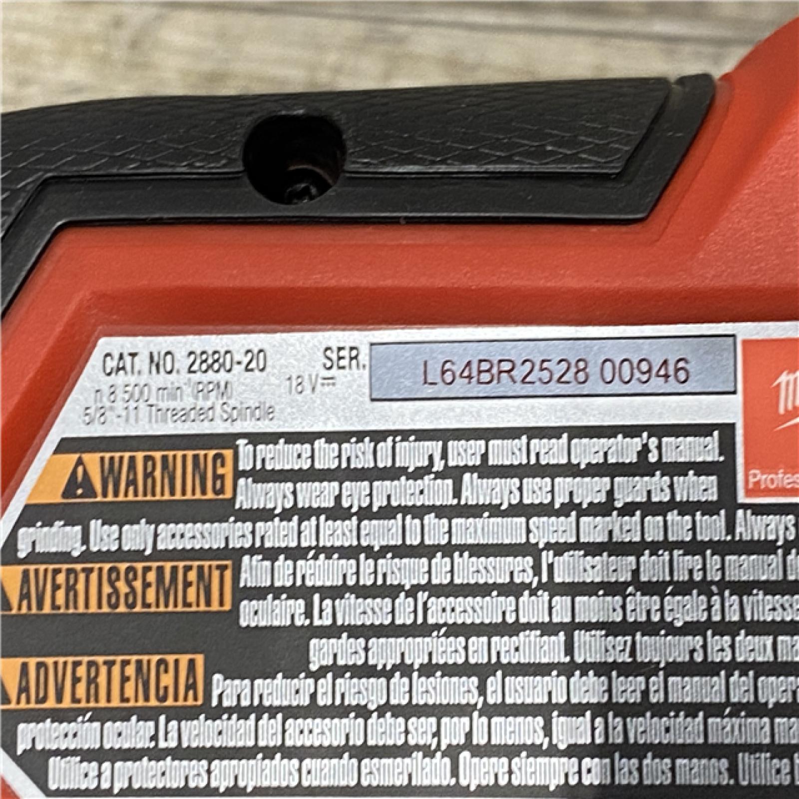AS-IS Milwaukee FUEL 18V Lithium-Ion Brushless Cordless 4-1/2 in./5 in. Grinder w/Paddle Switch (Tool-Only)