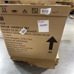 DALLAS LOCATION - Husky Tool Storage 72 in. W Standard Duty Gloss Blue Mobile Workbench Tool Chest