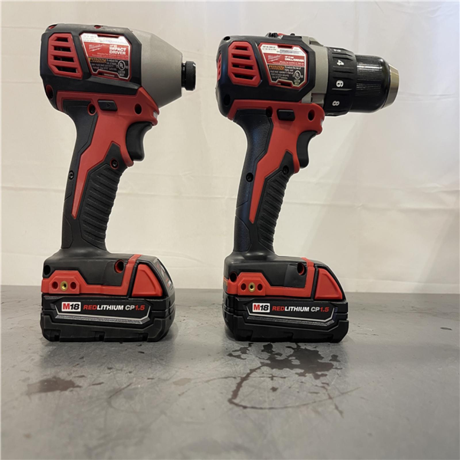 AS-IS - Milwaukee 18V Cordless Brushed 2-Tool Drill/Driver and Impact Driver Kit