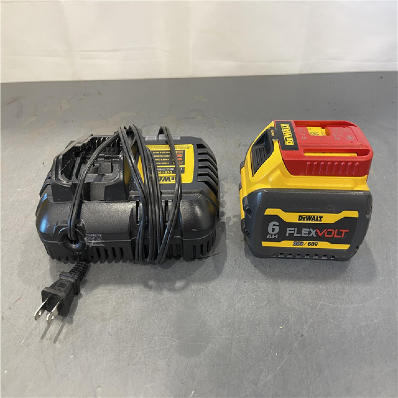 AS-IS - DEWALT FLEXVOLT 20V/60V MAX Lithium-Ion 6.0Ah Battery Pack with 6 Amp Output Charger