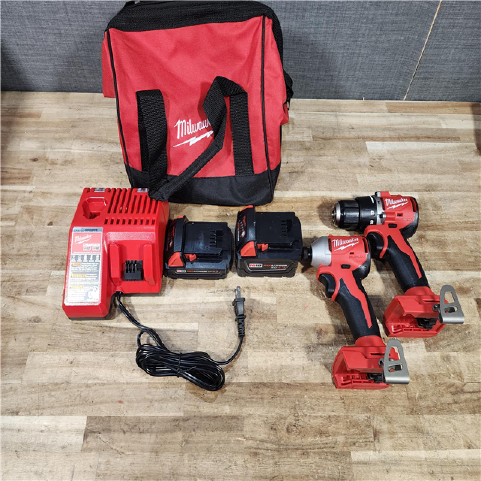 HOUSTON LOCATION - AS - IS Milwaukee 18-Volt Lithium-Ion Brushless Cordless Compact Hammer Drill/Impact Combo Kit
