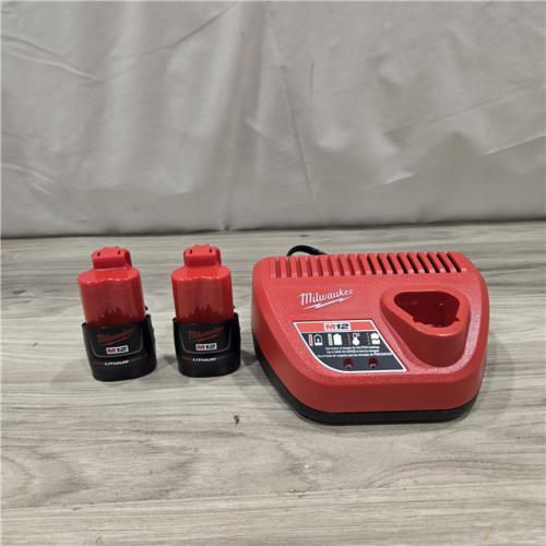 AS-IS Milwaukee M12 12V Lithium-Ion Compact 2.0 Ah Battery Starter Kit