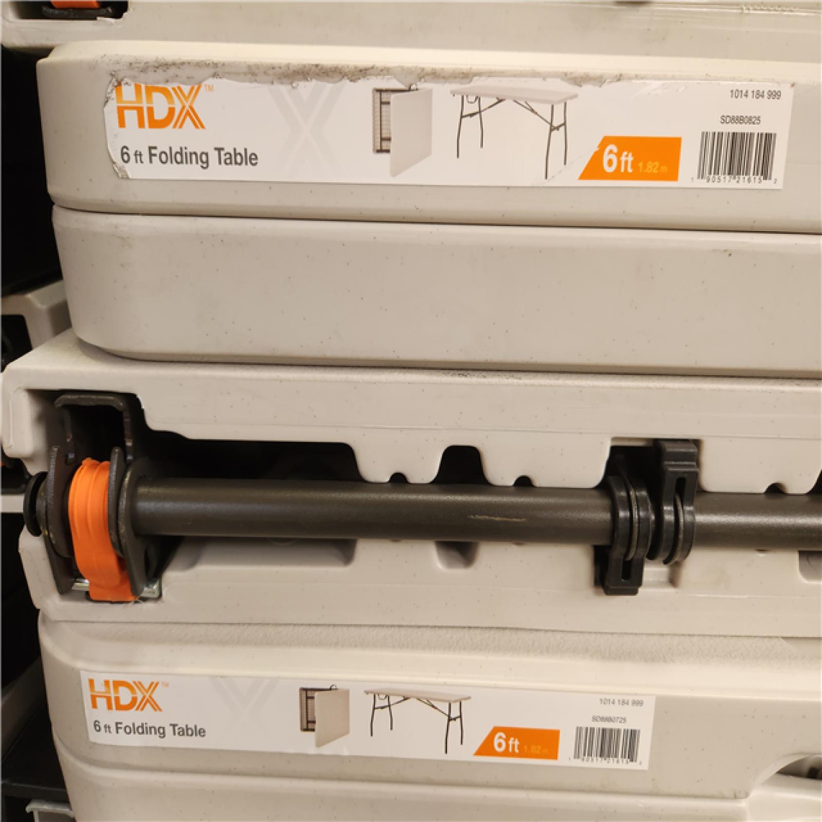 Phoenix HDX 6 ft. Rectangle Almond Resin Top Folding Utility Table Seats 6 Pallet (14-Tables)