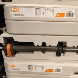 Phoenix HDX 6 ft. Rectangle Almond Resin Top Folding Utility Table Seats 6 Pallet (14-Tables)