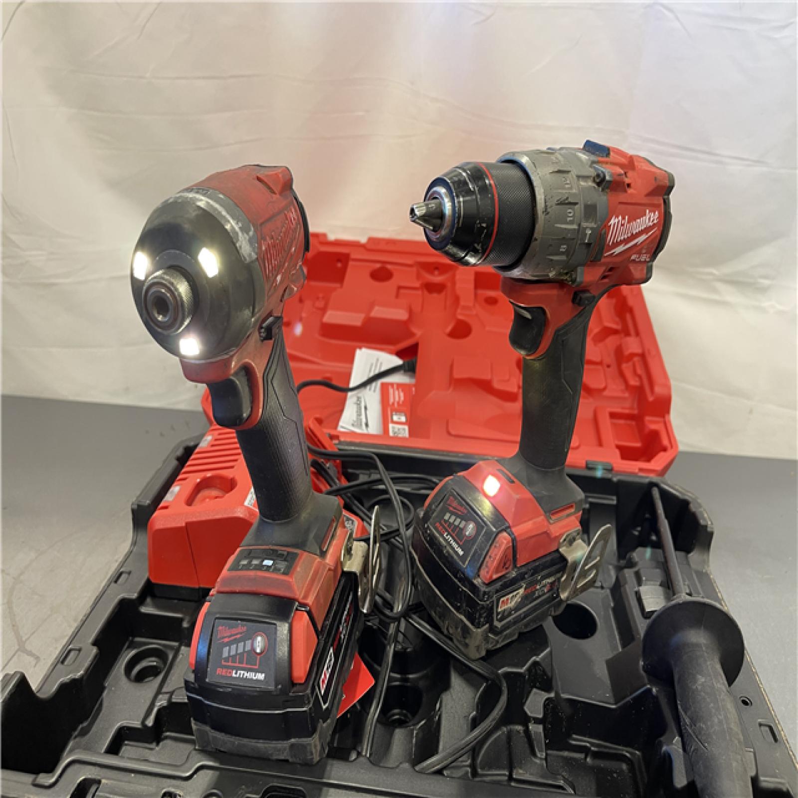 AS-IS - Milwaukee M18 FUEL 18V Lithium-Ion Brushless Cordless Hammer Drill and Impact Driver Combo Kit