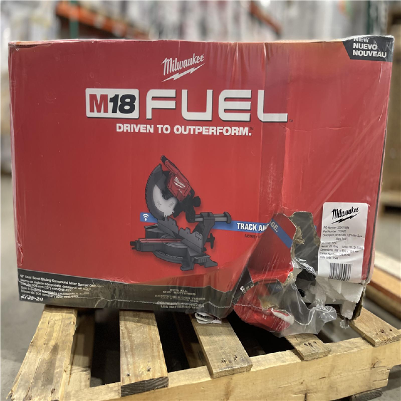 DALLAS LOCATION- Milwaukee M18 FUEL18V Cordless 12 in. Dual Bevel Sliding Compound Miter Saw (Tool-Only)