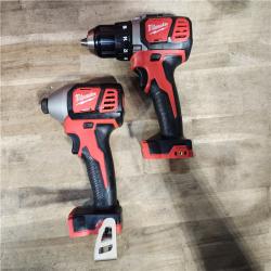 HOUSTON LOCATION - AS-IS Milwaukee 18V Cordless Brushed 2-Tool Drill/Driver and Impact Driver Kit