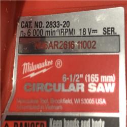 AS-IS Milwaukee FUEL 18V Lithium-Ion Brushless Cordless 6-1/2 in. Circular Saw (Tool-Only)