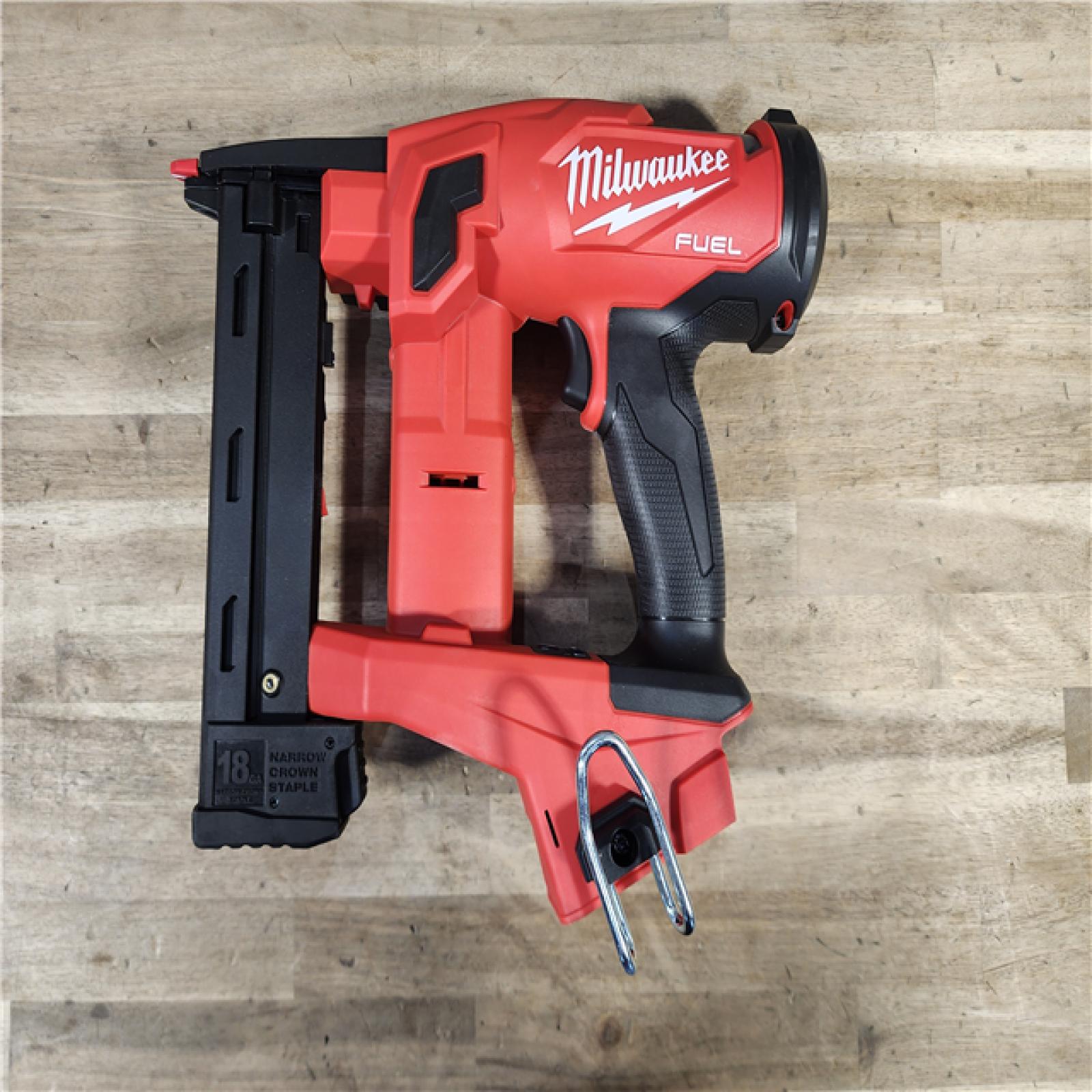 HOUSTON LOCATION - AS-IS (APPEARS LIKE NEW) MILWAUKEE FUEL 18-Volt Lithium-Ion Brushless Cordless 18-Gauge 1/4 in. Narrow Crown Stapler (Tool-Only)