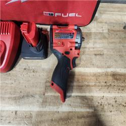 HOUSTON LOCATION - AS - IS Milwaukee FUEL 12V Li-Ion Brushless Cordless Stubby 3/8 in. Impact Wrench Kit