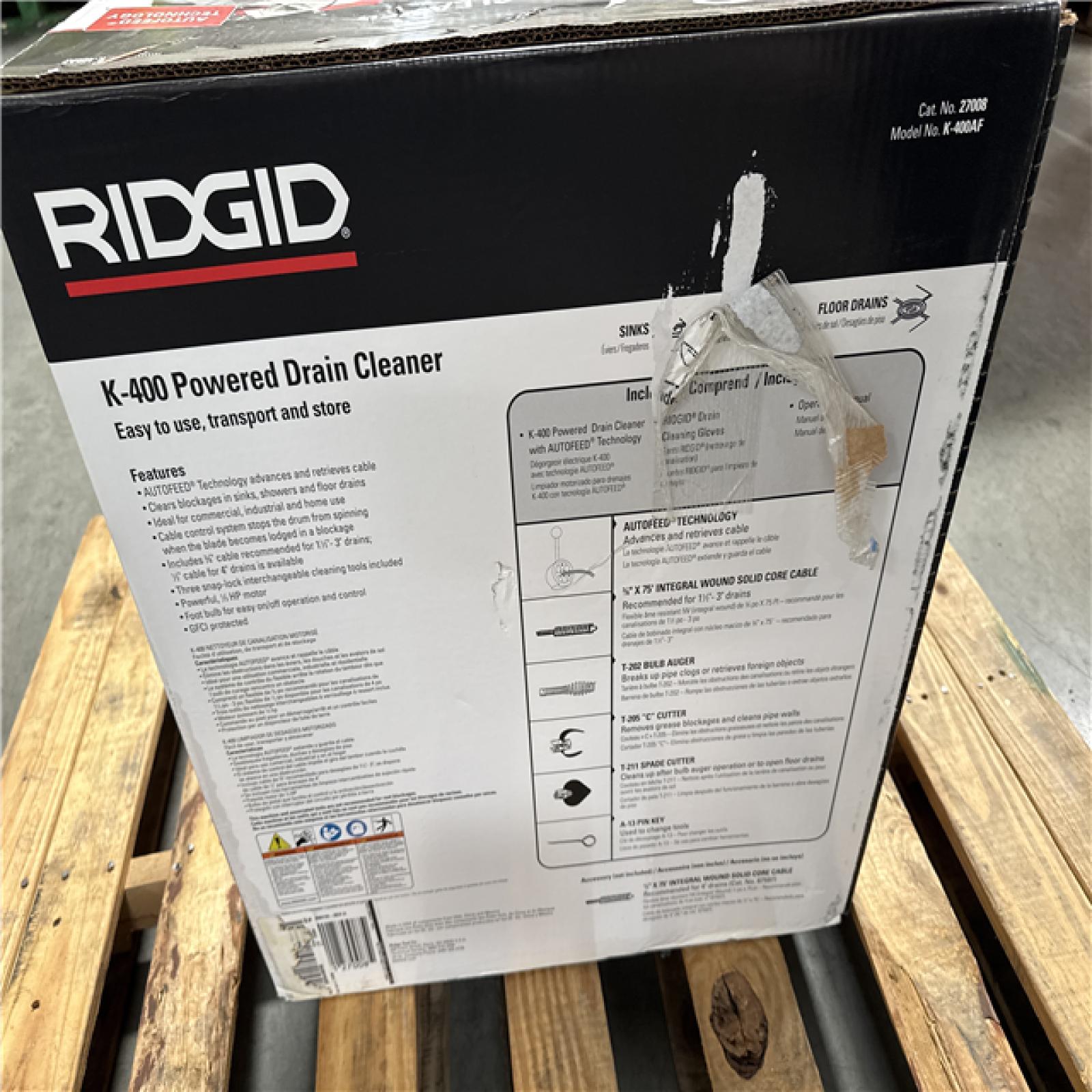 California NEW Ridgid K-400 Powered Drain Cleaner