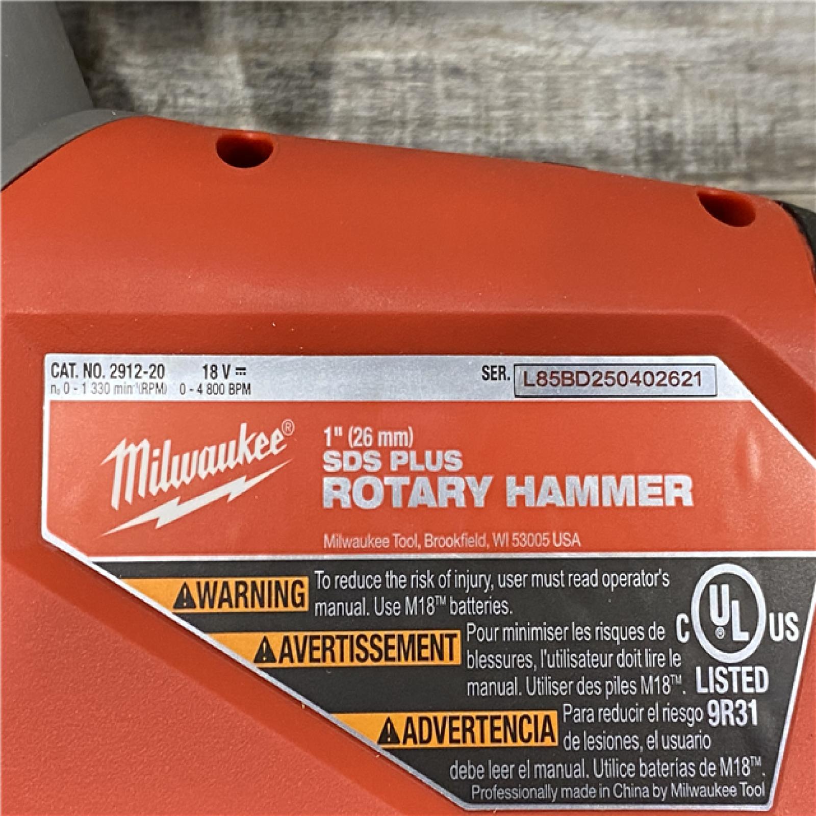 AS-IS Milwaukee FUEL 18V Lithium-Ion Brushless Cordless 1 in. SDS-Plus Rotary Hammer (Tool-Only)