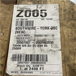 DALLAS LOCATION - Southwire 2,500 ft. 3 Black Stranded CU SIMpull THHN Wire (SEE NOTES)