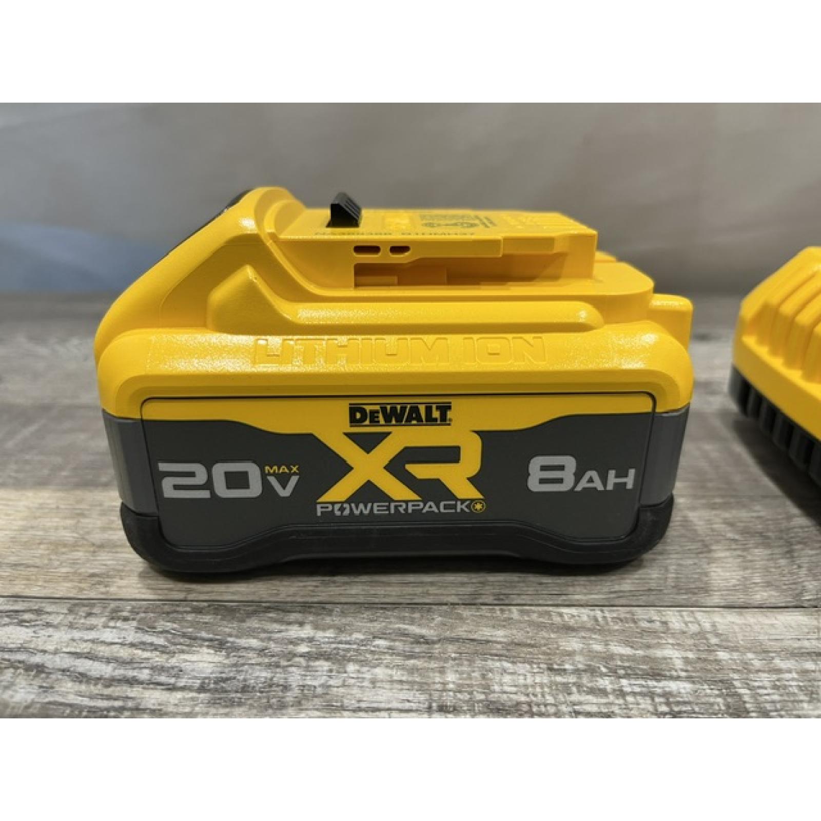 AS-IS DEWALT 20V MAX XR Power-Pack Lithium-Ion Starter Kit with 8. 0Ah Battery and Charger
