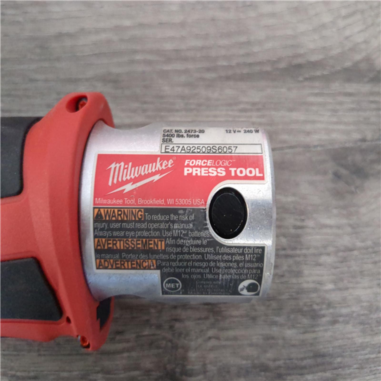 California AS-IS Milwaukee M12 Force Logic Press Tool Kit Includes (2) Batteries  Charger & Hard Case