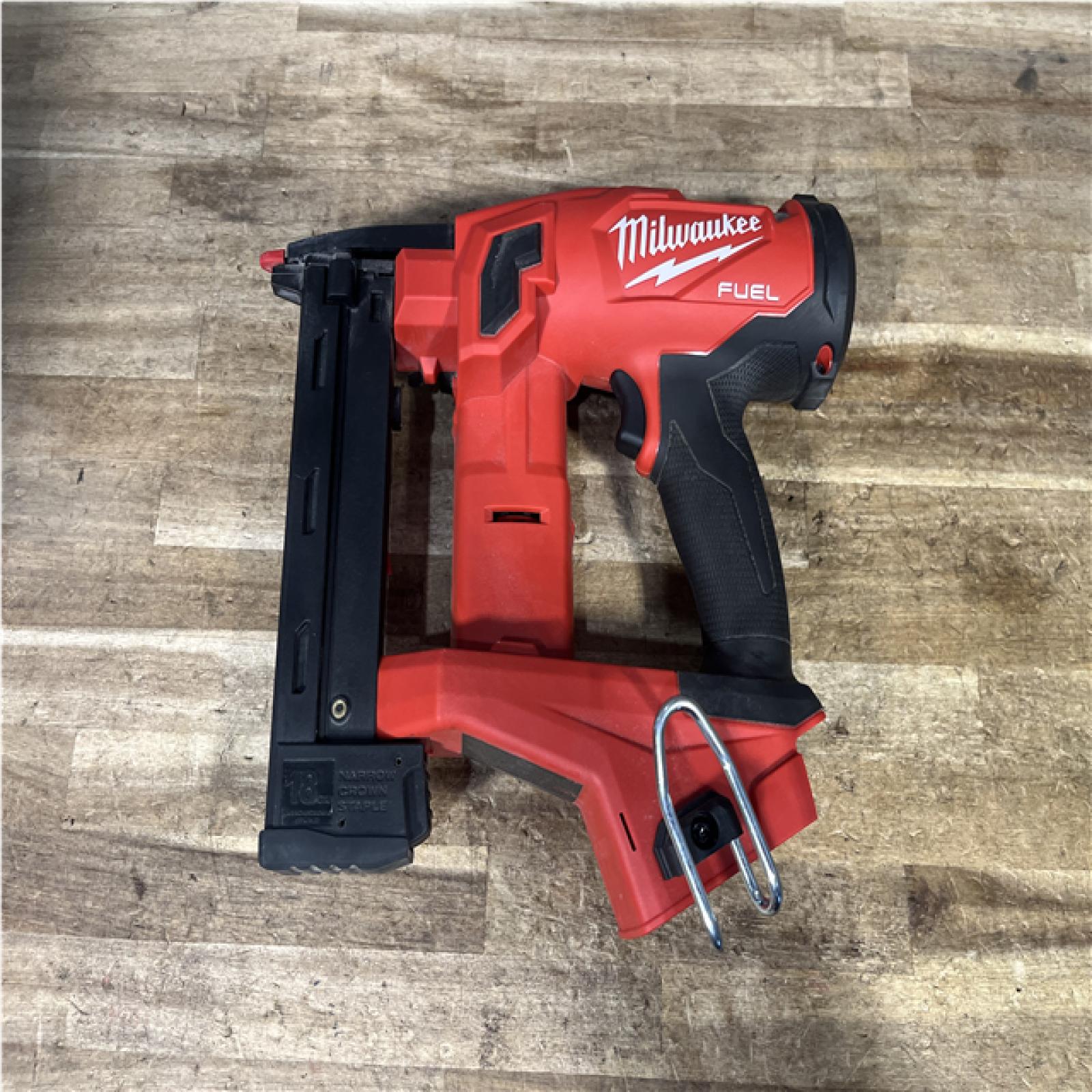 Houston Location AS-IS Milwaukee FUEL 18-Volt Lithium-Ion Brushless Cordless 18-Gauge 1/4 in. Narrow Crown Stapler (Tool-Only)