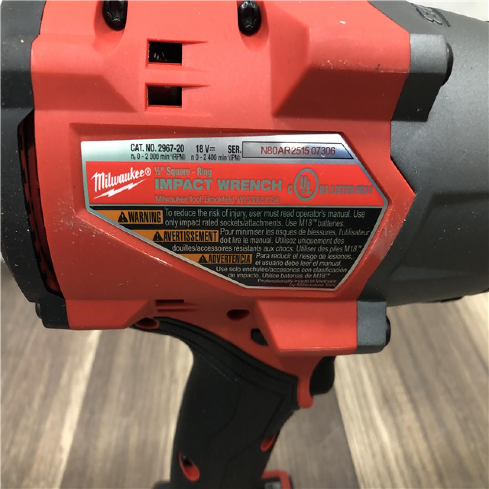 AS-IS Milwaukee FUEL 18V Lithium-Ion Brushless Cordless 1/2 in. Impact Wrench w/Friction Ring Kit