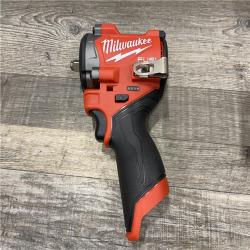 AS-IS Milwaukee FUEL 12V Li-Ion Brushless Cordless Stubby 3/8 in. Impact Wrench Kit