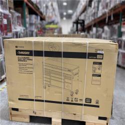 DALLAS LOCATION - Husky Heavy Duty 61 in. W x 23 in. D 15-Drawer Matte Gray Mobile Workbench Cabinet with Solid Wood Top