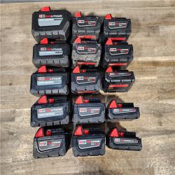 HOUSTON LOCATION - AS-IS MILWAUKEE BATTERY PACK QTY - 15