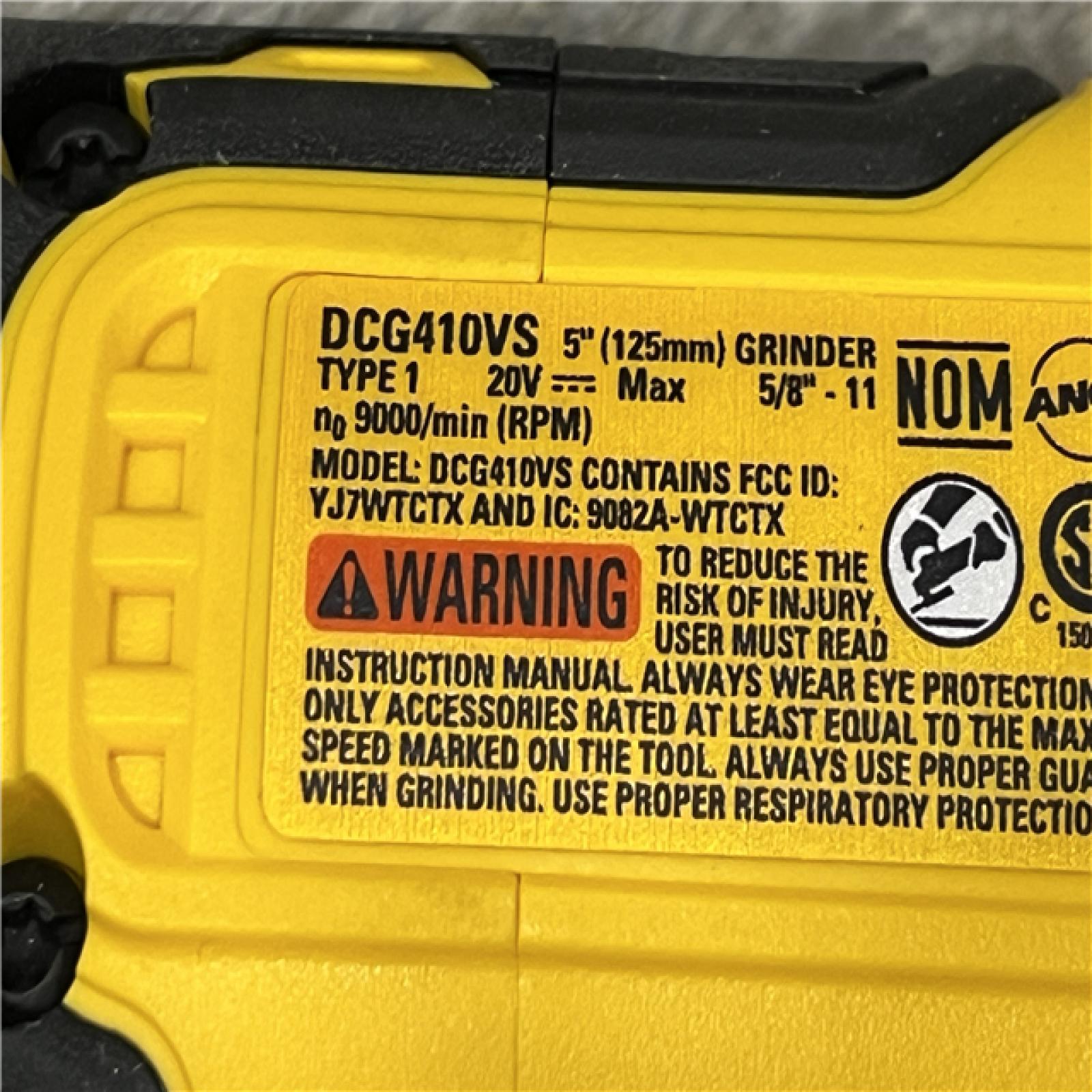 AS-IS DEWALT 20V XR Cordless 4-1/2. in. to 5 in. Variable Speed Angle Grinder (Tool Only)