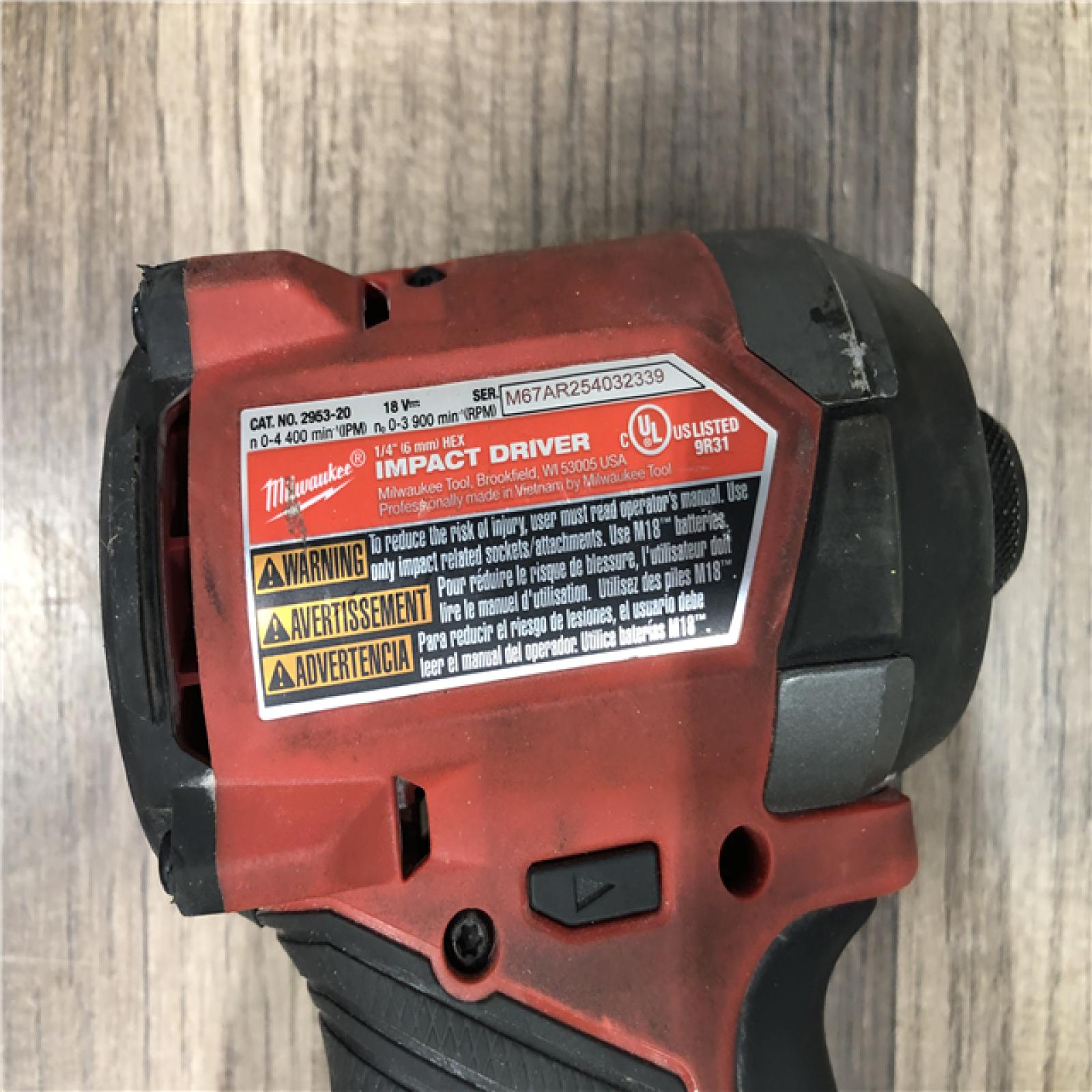 AS-IS Milwaukee FUEL 18V Lithium-Ion Brushless Cordless 1/4 in. Hex Impact Driver (Tool-Only)
